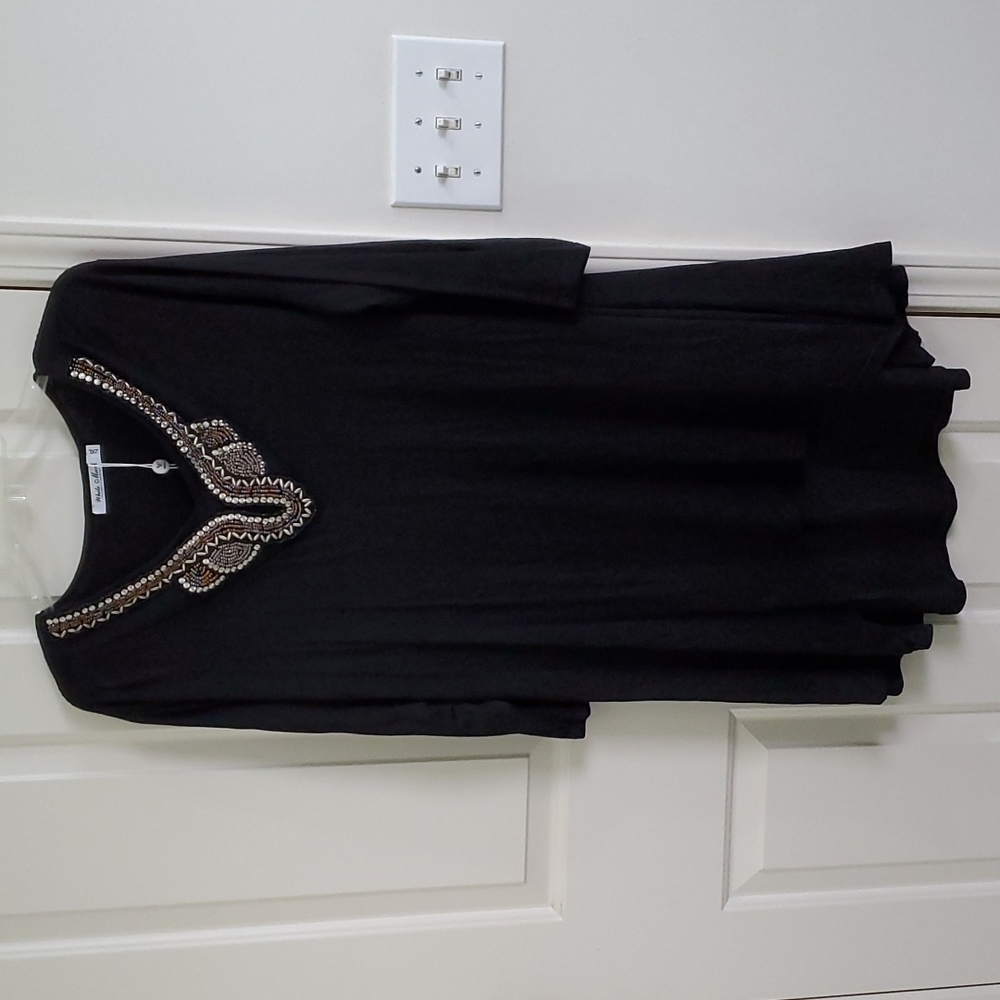Black beaded top